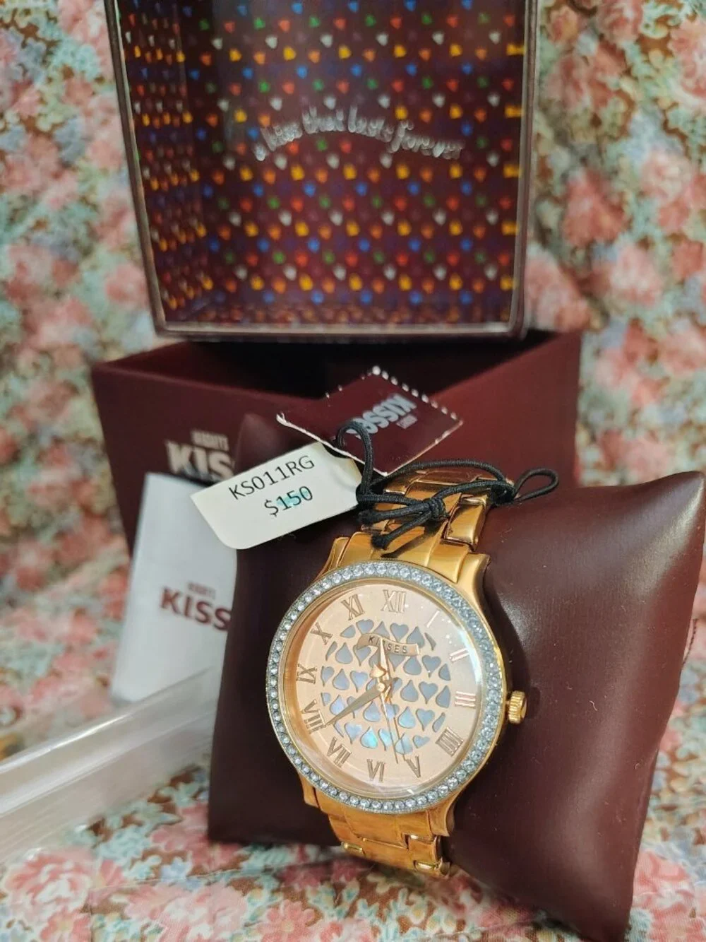 NWT NIB Hershey Kiss watch features a rose gold-toned band MSRP 150